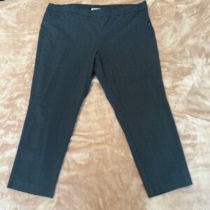 Briggs Black White Micro-Dot Cropped Pants | Stretch | Size 22W
